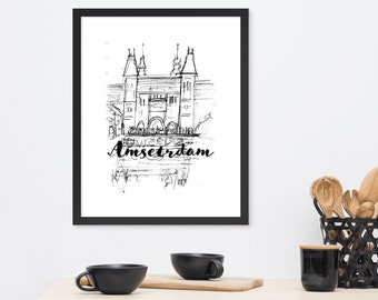 Amsterdam Framed Sketch Art Print