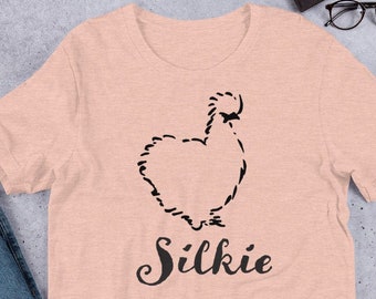 Silkie Short-Sleeve Chicken T-Shirt, Silkie Gift, Chicken Mom Shirt, Chicken Dad Shirt, Silkie Lover