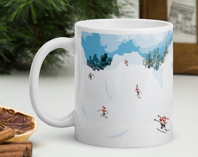 Ski Mug, Christmas Gift for Skier, Winter Mug, Ski Lodge, Winter Sports Gift