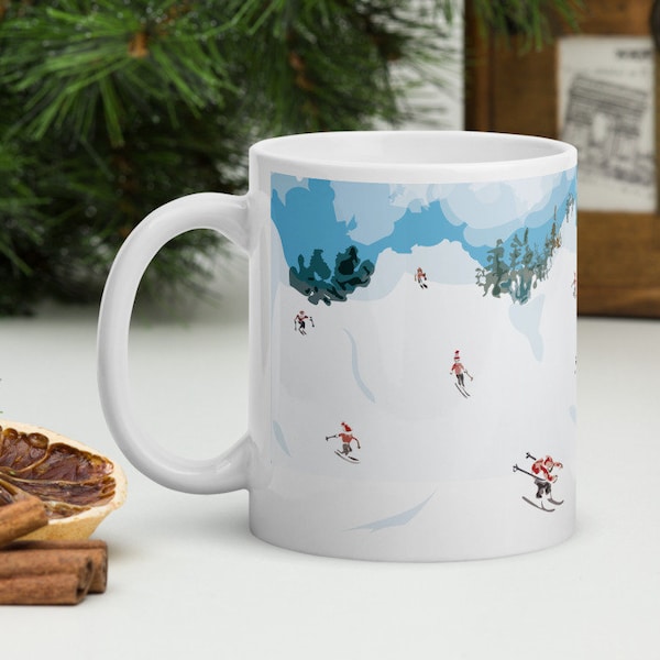 Ski Mug, Christmas Gift for Skier, Winter Mug, Ski Lodge, Winter Sports Gift