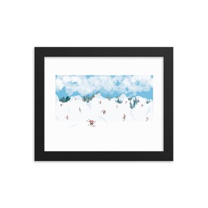 Winter Snow Ski Art Framed poster