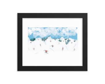 Winter Snow Ski Art Framed poster