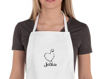 Silkie Chicken Embroidered Apron