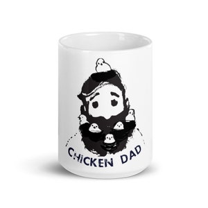 Chicken Dad, Chick, Illustrated, Beard Mug, Father's Day Gift image 6