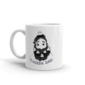 Chicken Dad, Chick, Illustrated, Beard Mug, Father's Day Gift image 2