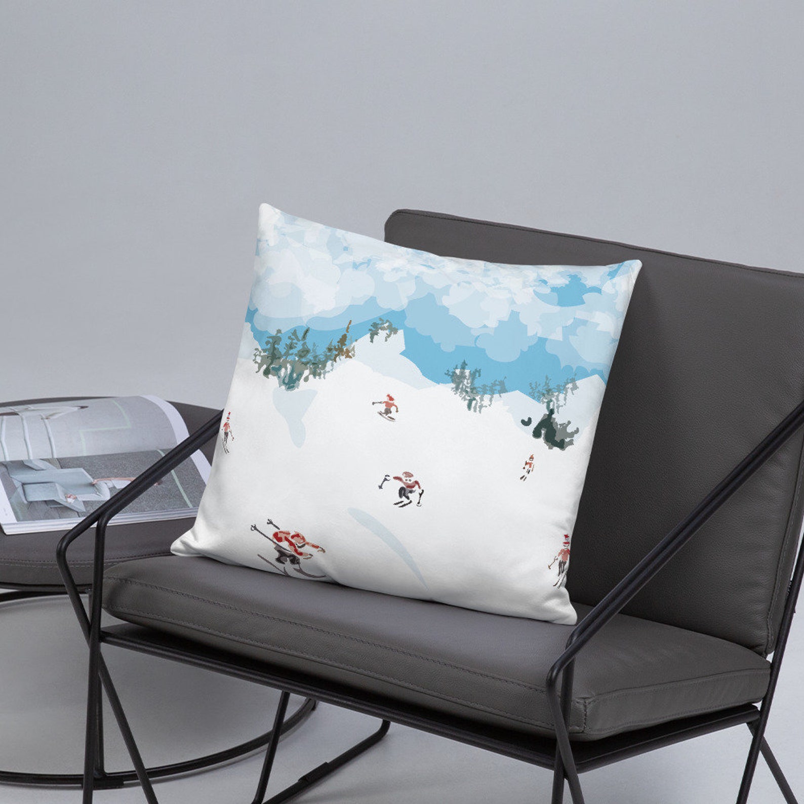 Ski pillow Winter Snow Ski Scene Etsy