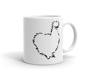 Silkie Chicken Mug, Silkie Chicken Drawing