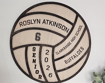 Personalized Volleyball Senior Night Wood Sign | Custom Team Gift