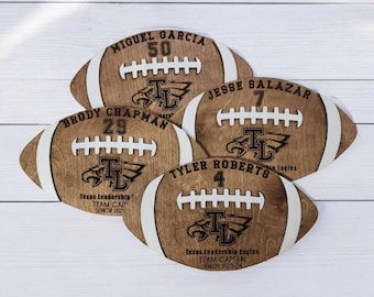 Personalized Football, Team Plaque, Football Senior night Gift, Customizable Football Banquet Award Wood Engraved Football 2025 2026