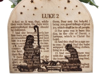 Nativity Christmas Ornament, Christian Bible Ornament Gift, Christmas Nativity Ornament, 3D Nativity, Nativity Scene, Baby Jesus, Luke 2