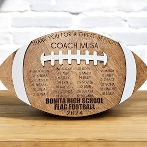 Football Coach Gift, Custom Team Plaque, Thanks For A Great Season Coach Personalized Wood Award, Team Mom Gift, Football Trophy