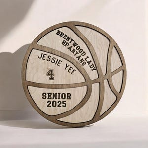 Personalized Wood Basketball Plaque, Senior Gift, Custom Basketball Banquet Senior Night Gift