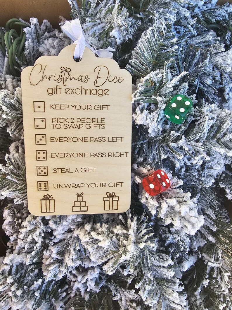 Christmas Gift Exchange Game Ornament, White Elephant Gift Exchange