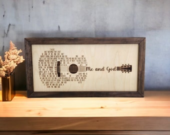 Engraved Guitar Song lyrics, Custom Song Lyric Music Wall Decor, First Dance Wedding Anniversary Gift Memento, Guitar, Fathers Day Gift