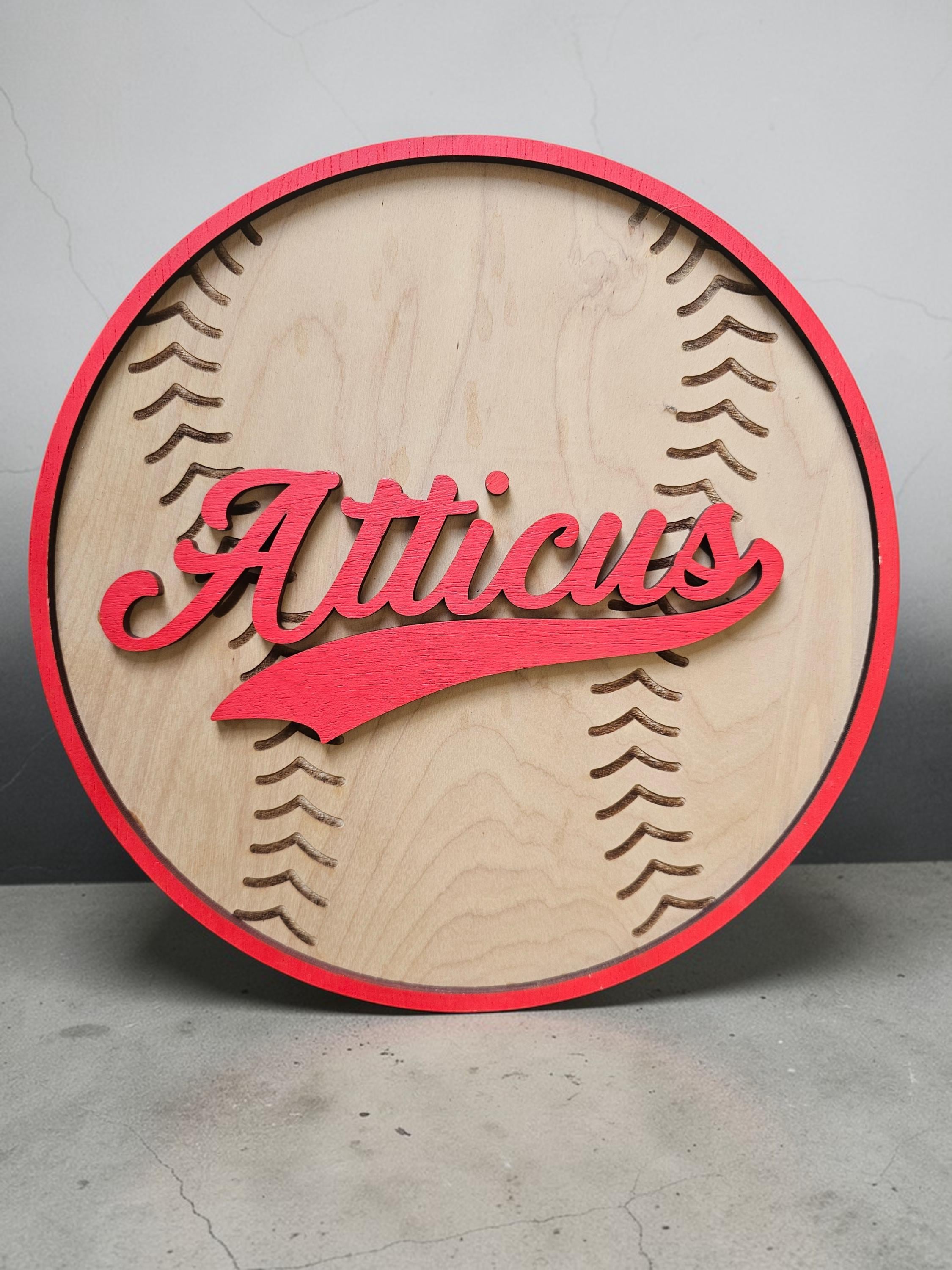 Personalized Baseball Name Sign | Custom Wood Baseball Wall Decor ...