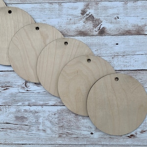 Blank Wood Circle Ornaments – Laser Cut Baltic Birch set of 10 DIY ornaments