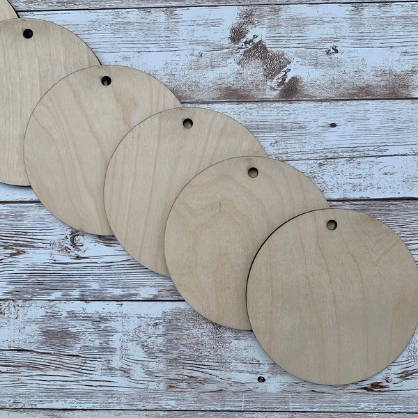 Unfinished wood ornament blanks, set of 10 DIY ornaments