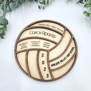 Personalized Volley Coach Plaque, Thank You Volleyball Gift, Layered ...