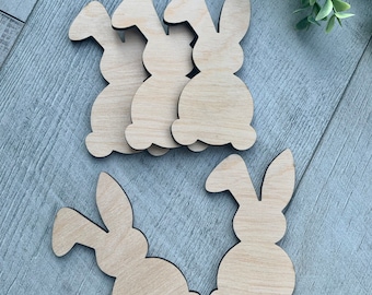 Unfinished wood bunny blanks DIY craft blanks, Easter bunny craft wood, Ready to paint Easter Rabbit project