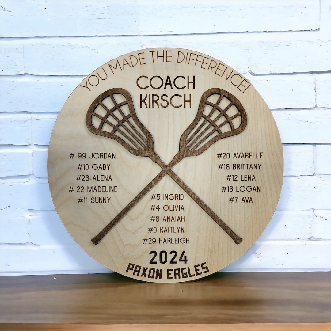 Personalized Lacrosse Coach Gift Plaque, Thanks for A Great Season ...
