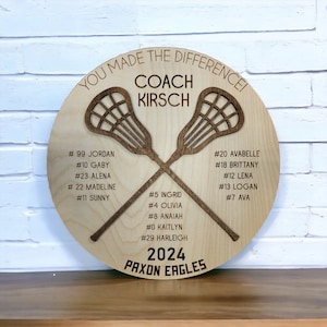 Personalized Lacrosse Coach Gift Plaque, Thanks For A Great Season, Lacrosse Player, Senior Night, Lacrosse Award, End of Year Gift