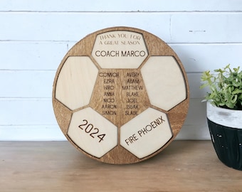 Personalized Soccer Coach's Plaque, Thanks For A Great Season Award, players stats,Soccer senior gift