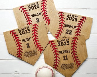 Personalized Baseball Senior Night Gift • Laser Engraved Wood Plaque
