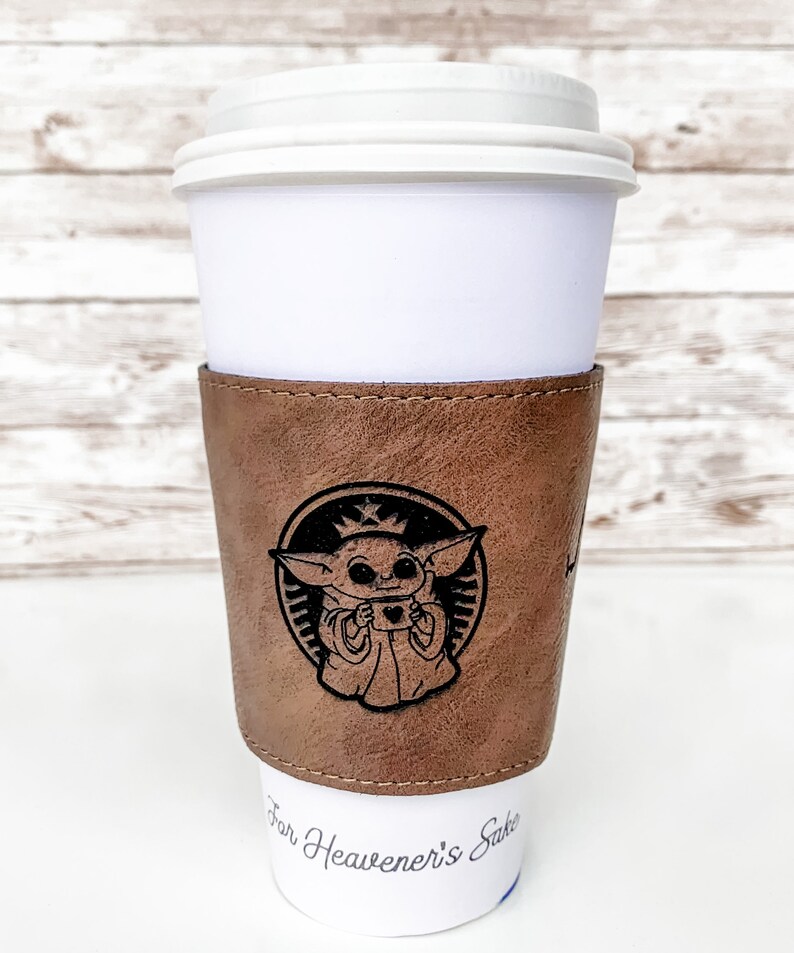 Coffee Cozy Starbucks yoda coffee koozie For Fox Sake Etsy