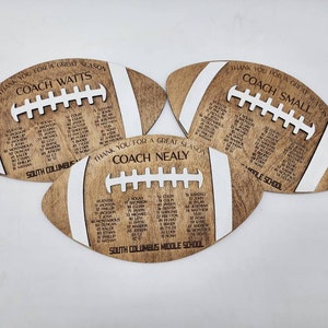 Football Coach Gift, Team Plaque, Thanks For A Great Season  Wood Award Senior Player Gift, Flag Football Award Football Memento, Customized