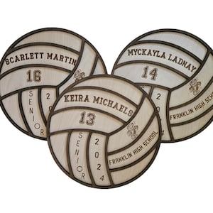Personalized Volleyball Senior Gift, Thank You Volleyball Gift, Wood Volleyball plaque, team award, Player Stats senior gift, Coach Gift,