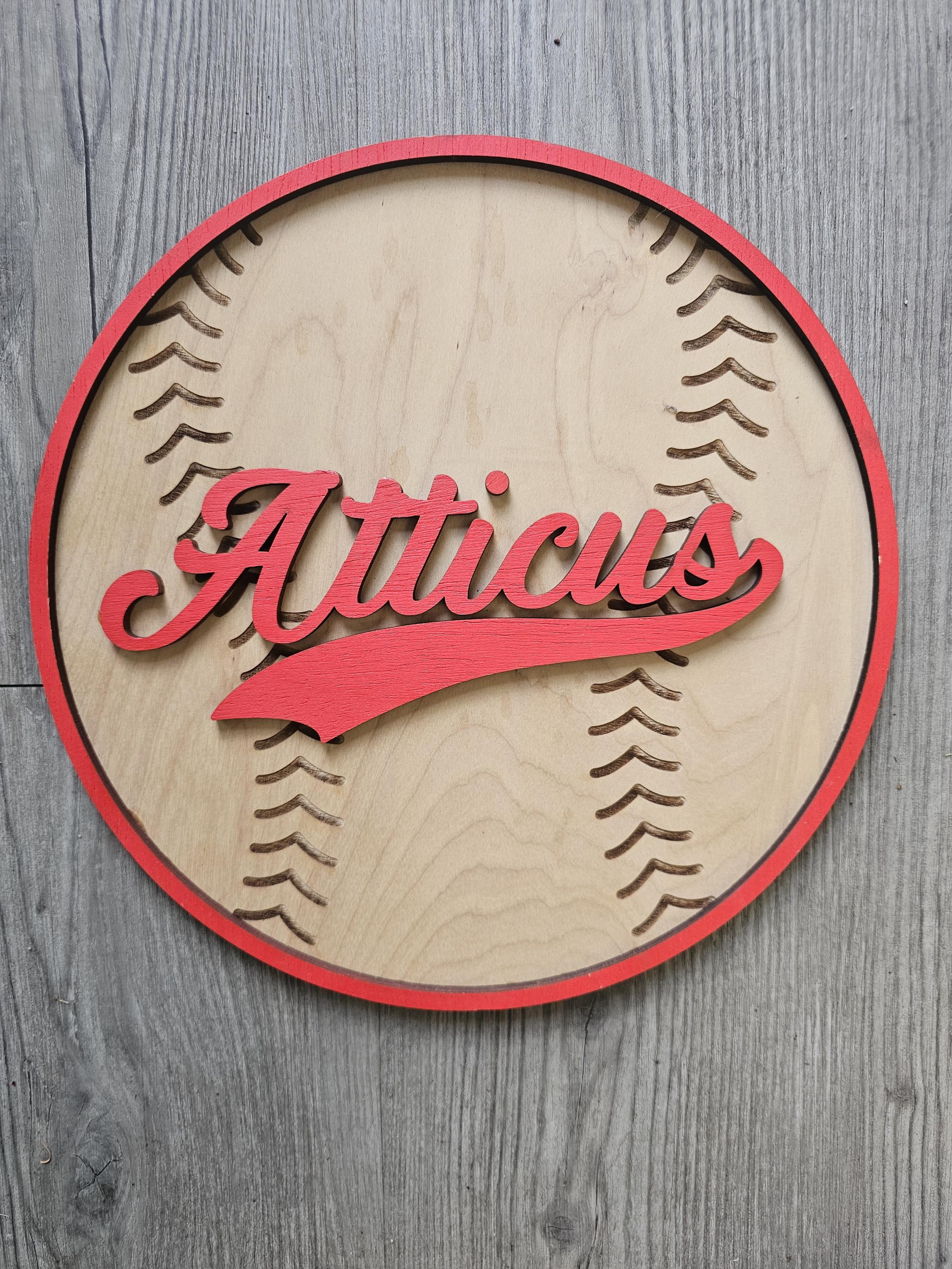 Personalized Baseball Name Sign | Custom Wood Baseball Wall Decor ...