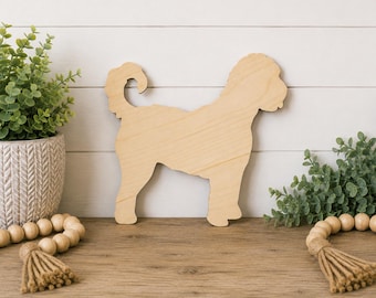 Unfinished Doodle Wood Blank | DIY Goldendoodle Door Hanger | Paintable Wood Dog| Laser Cut Birch Wood Craft Blank
