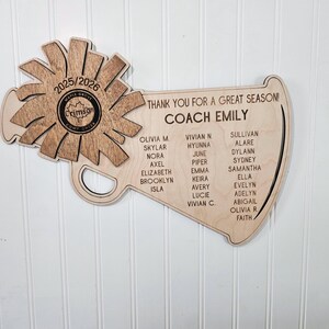 Cheer Coach Gift, Cheerleading Plaque, team gift to coach, great season award, Thank You Coach 2025 2026 Cheer image 5