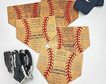 Personalized Baseball Coach's Plaque, Thanks For A Great Season Award 2023, End of Season Coach Gift, Custom Baseball Coach Gift