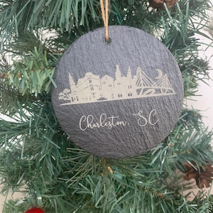 Charleston SC slate ornament, South Carolina  Christmas Ornament