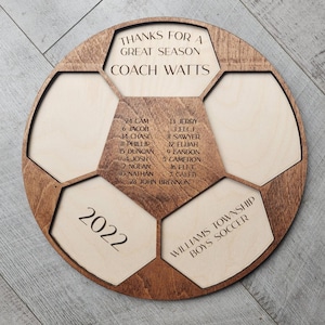 Personalized Soccer Team Coach's Plaque, Thanks For A Great Season Award, players stats, senior gift