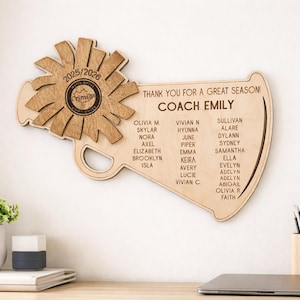 Cheer Coach Gift, Cheerleading Plaque,  team gift to coach, great season award, Thank You Coach 2025 2026 Cheer