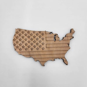 America Unfinished wood blank USA, American Flag, 4th of July, DIY craft blanks