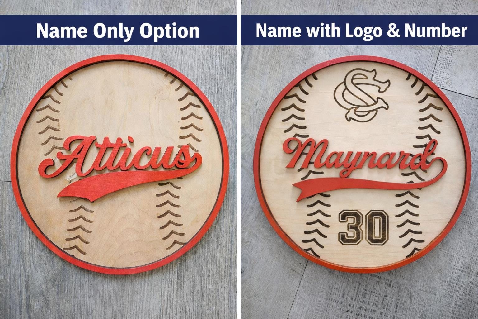 Personalized Baseball Name Sign | Custom Wood Baseball Wall Decor ...