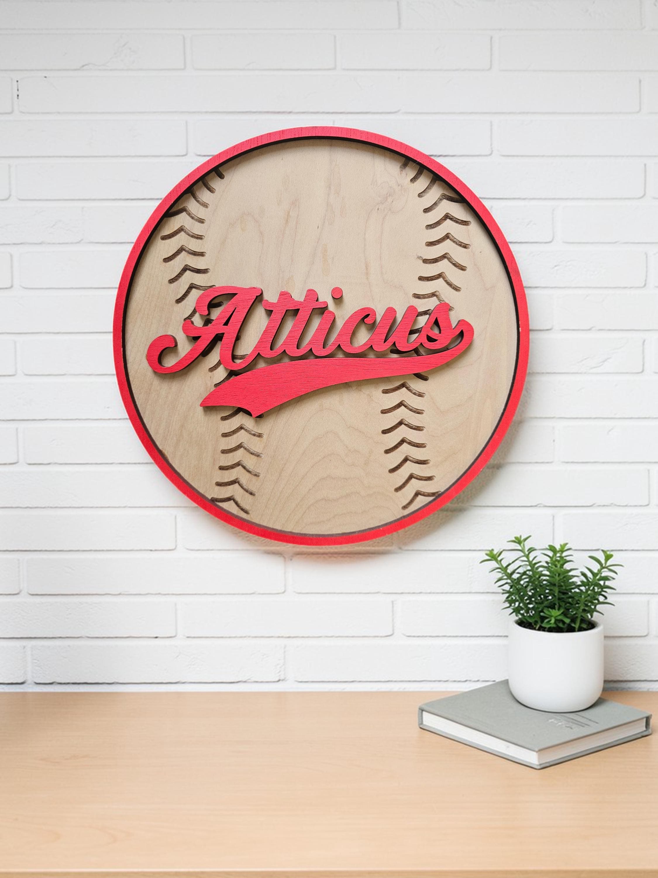 Personalized Baseball Name Sign | Custom Wood Baseball Wall Decor ...
