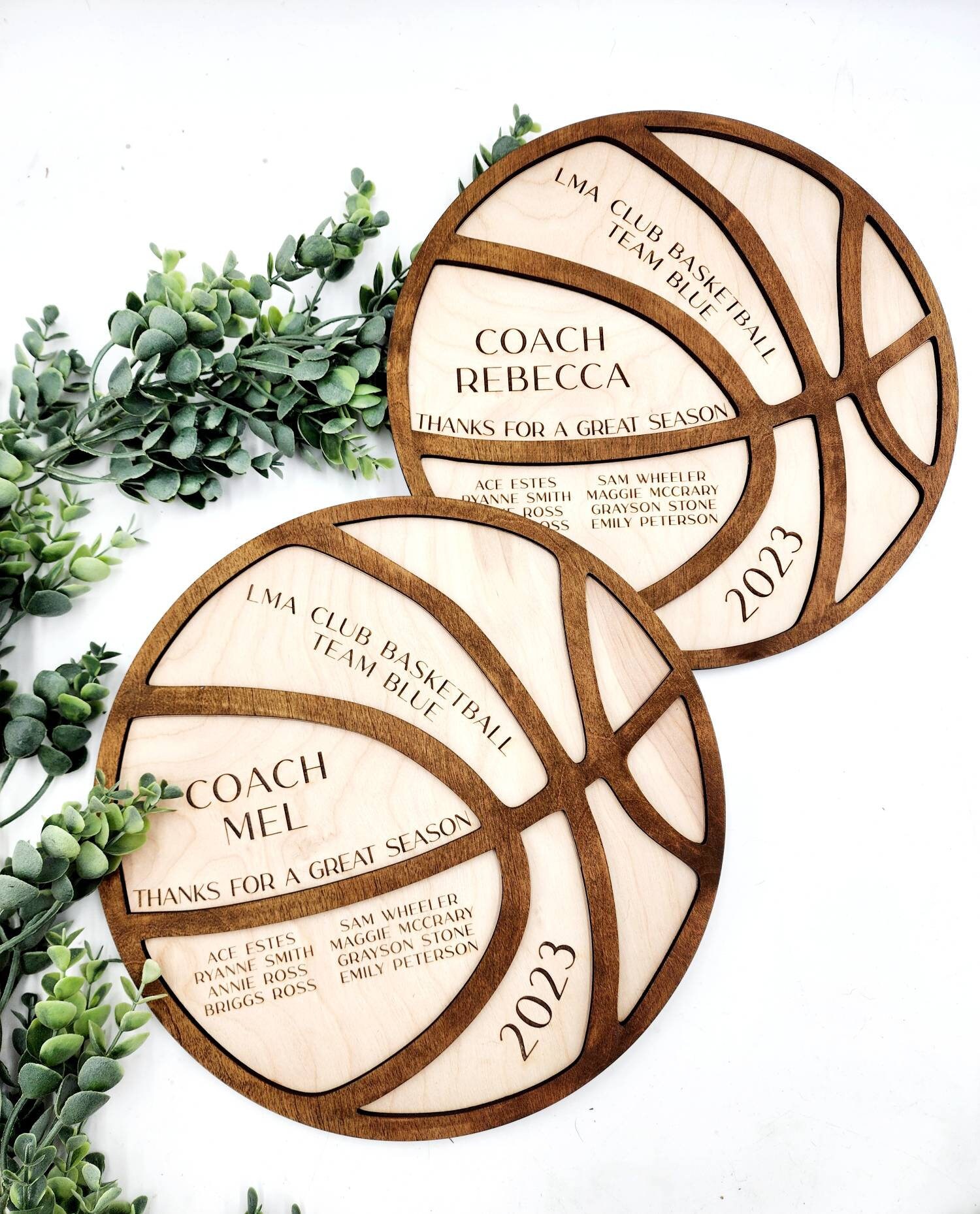Personalized 3D Engraved Basketball Coach's Plaque Thanks For A Great
