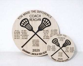 Personalized Lacrosse Coach Wood Plaque | Custom Team End of Season Appreciation Gift