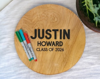 Personalized Graduation Guest Book Alternative | Maple Wood Sign, Class of 2026