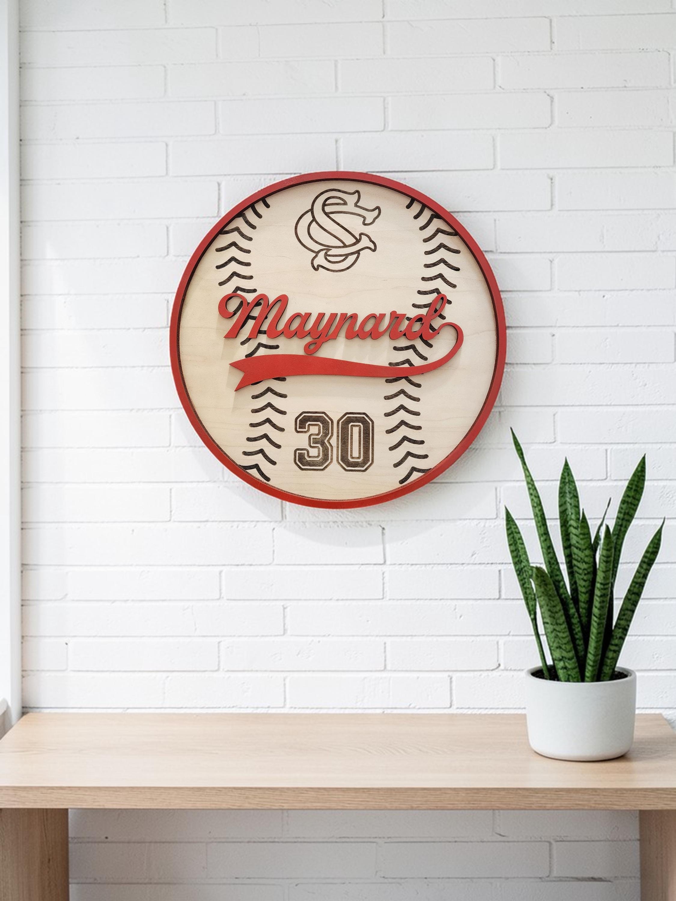 Personalized Baseball Name Sign | Custom Wood Baseball Wall Decor ...