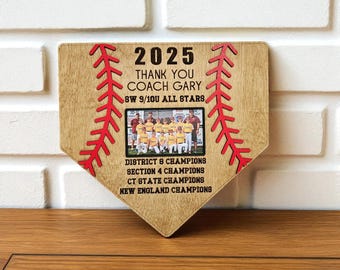 Personalized Baseball Plaque Frame, Thank You Coach 2026, Baseball/Softball Team picture frame, End of Season Coach Gift, Custom Senior gift