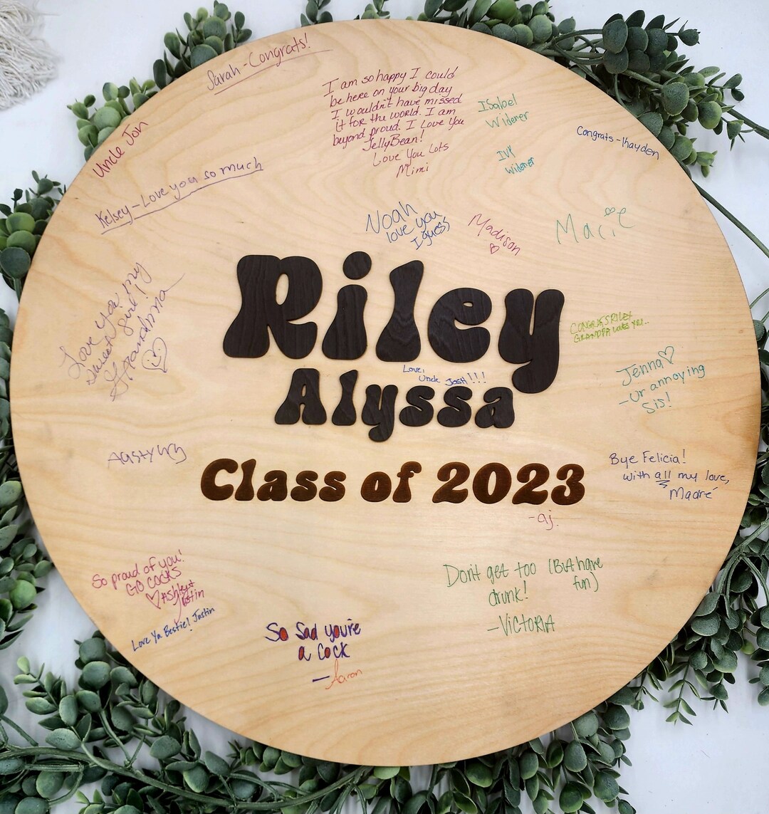 Personalized Graduation Wood Guest Book, Graduation Party Decor