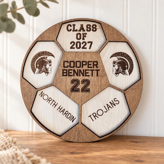 Personalized Soccer Player Plaque, Senior Night Soccer Gift, Custom Soccer Ball, Graduation Gift, Senior Soccer Player Gift 2025 2026