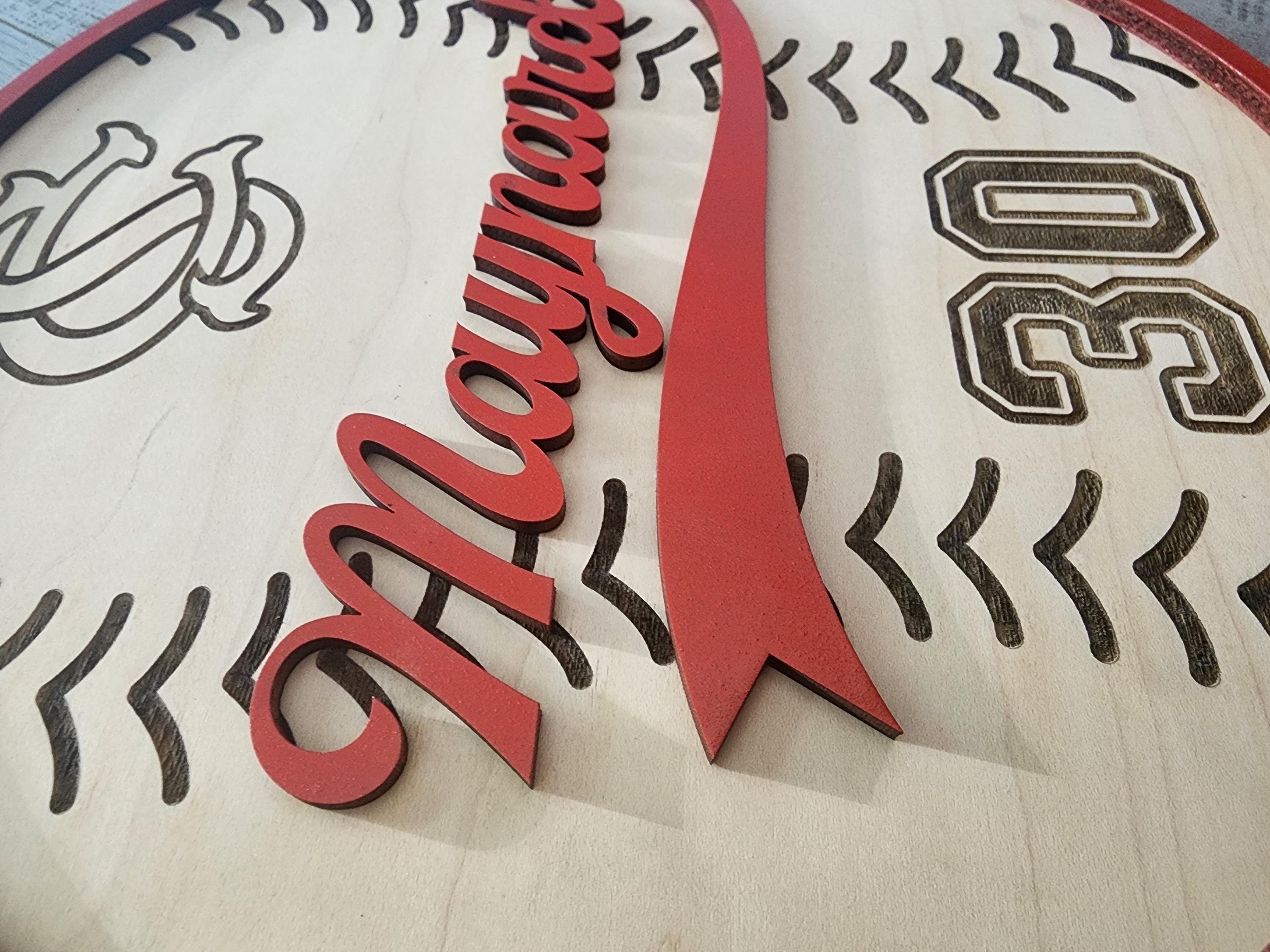 Personalized Baseball Name Sign | Custom Wood Baseball Wall Decor ...