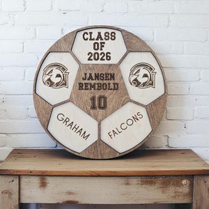 Senior Soccer Player Plaque, Personalized Soccer Player Senior Night Gift, Class of 2026 Personalized soccer team Custom Soccer Ball trophy