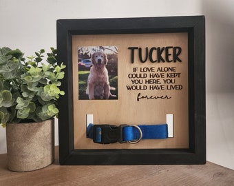 Personalized Dog Memorial Frame with Collar Display| Custom Pet Memorial Shadow Box | Dog Loss Gift | Pet Picture Frame